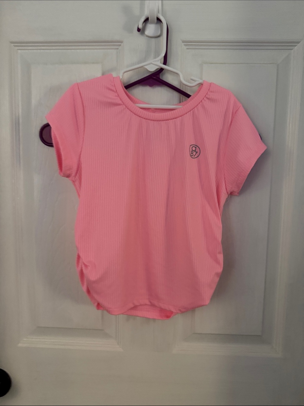 Aeropostale Pink Ribbed Short Sleeve Tee for Girls